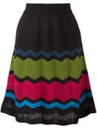 M Missoni Zig Zag Knit Skirt, Women's, Size: 44, Black, Cotton/polyamide/polyester/wool