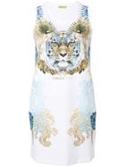 Versace Jeans Tiger Print Tank Dress - White