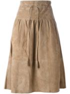 Joseph Panelled Lambskin Skirt, Women's, Size: 36, Nude/neutrals, Lamb Skin