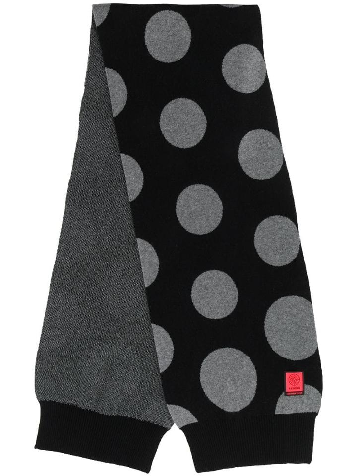 Raeburn Polka Dot Knitted Scarf - Black
