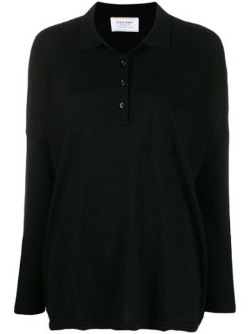 Snobby Sheep Fine Knit Polo Shirt - Black
