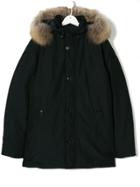 Woolrich Kids Teen Fur Trim Hooded Parka - Blue