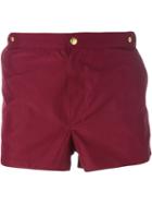 Eleventy Snap Fastening Swim Trunks, Men's, Size: Xxl, Red, Polyester