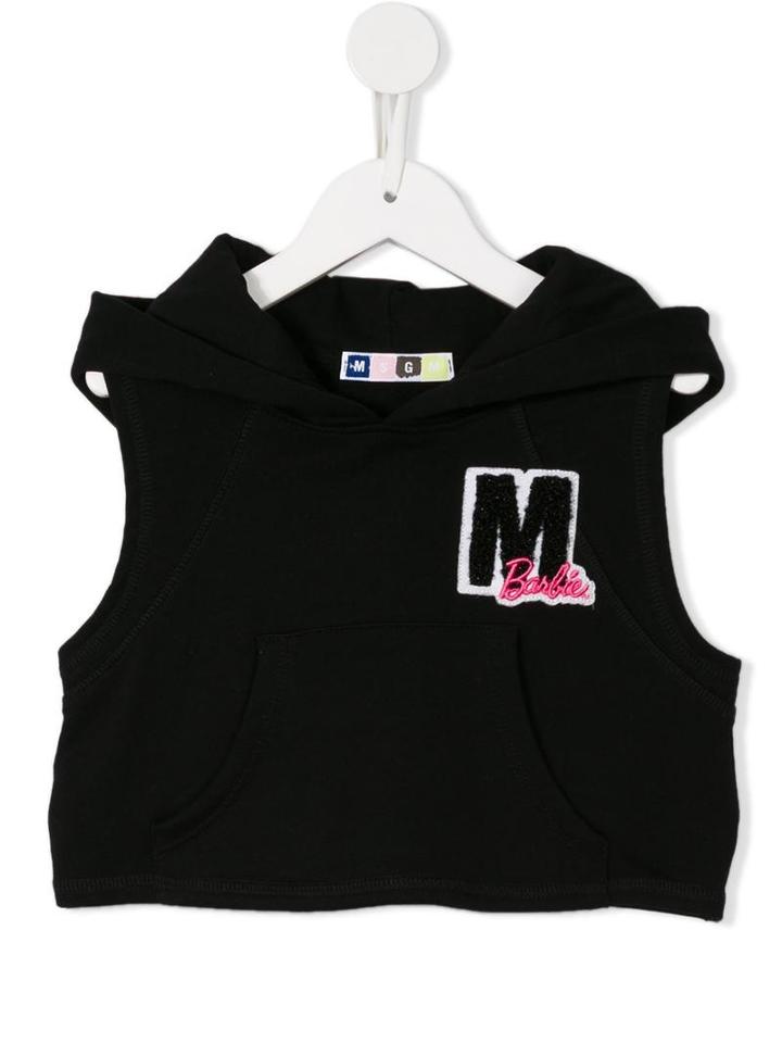 Msgm Kids Sleeveless Hoodie, Girl's, Size: 6 Yrs, Black