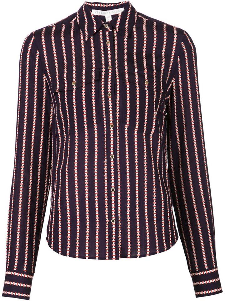 Veronica Beard Printed Stripe Shirt