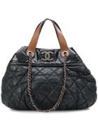 Chanel Vintage Logo Tote Bag - Black