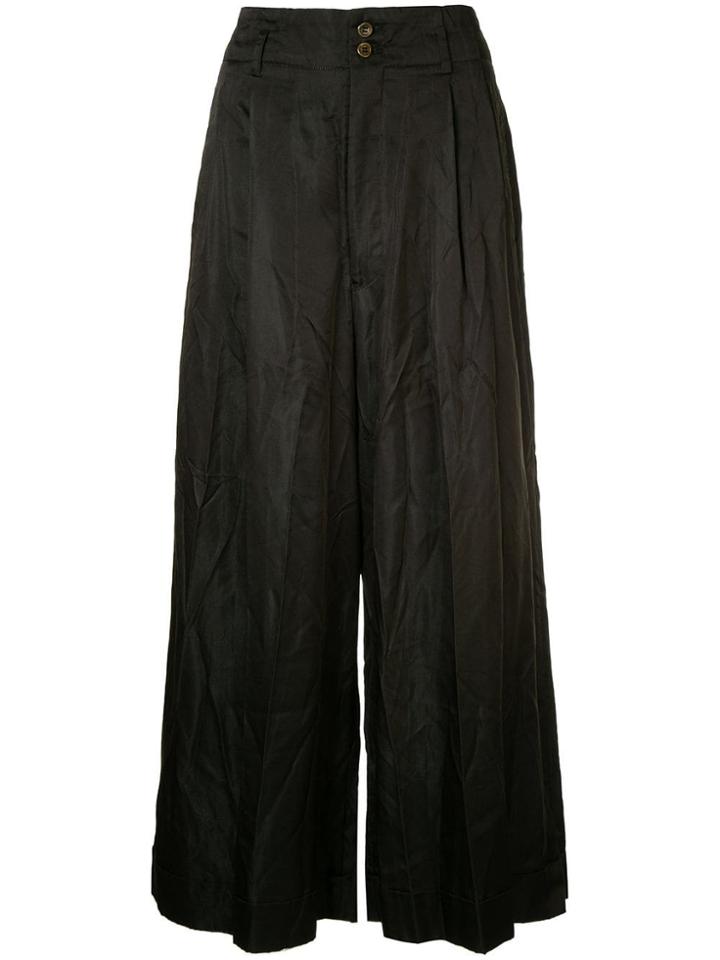 Comme Des Garçons Vintage Cropped Palazzo Trousers - Black