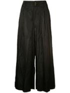 Comme Des Garçons Vintage Cropped Palazzo Trousers - Black