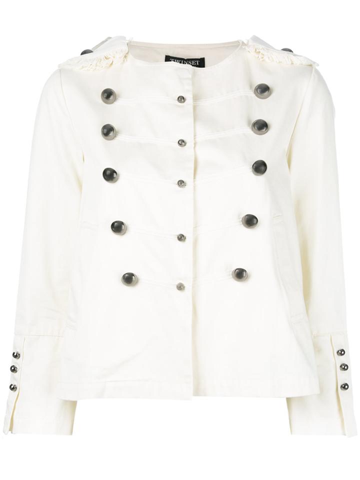 Twin-set Double-breasted Military Jacket - White