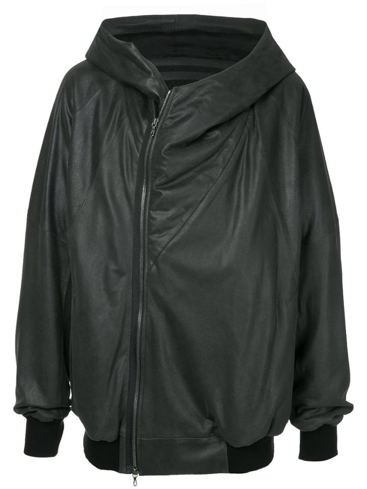 Julius Geometric Hooded Jacket - Black