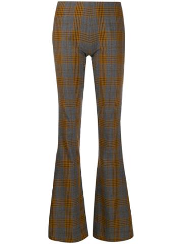 Charlotte Knowles Tartan Patterned Flared Trousers - Grey