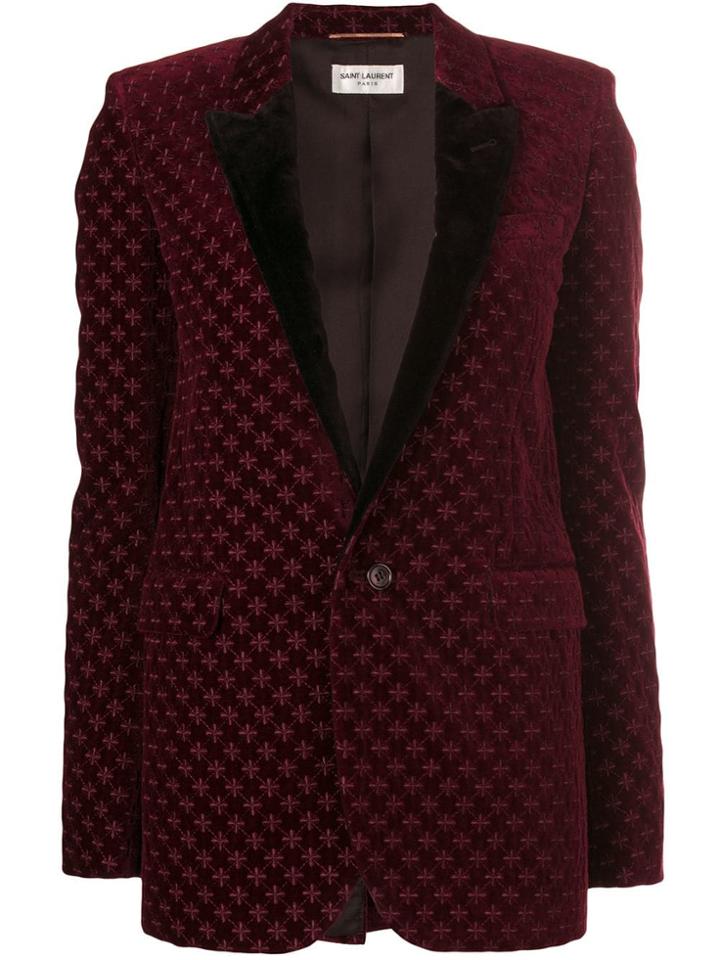 Saint Laurent Embroidered Velvet Blazer