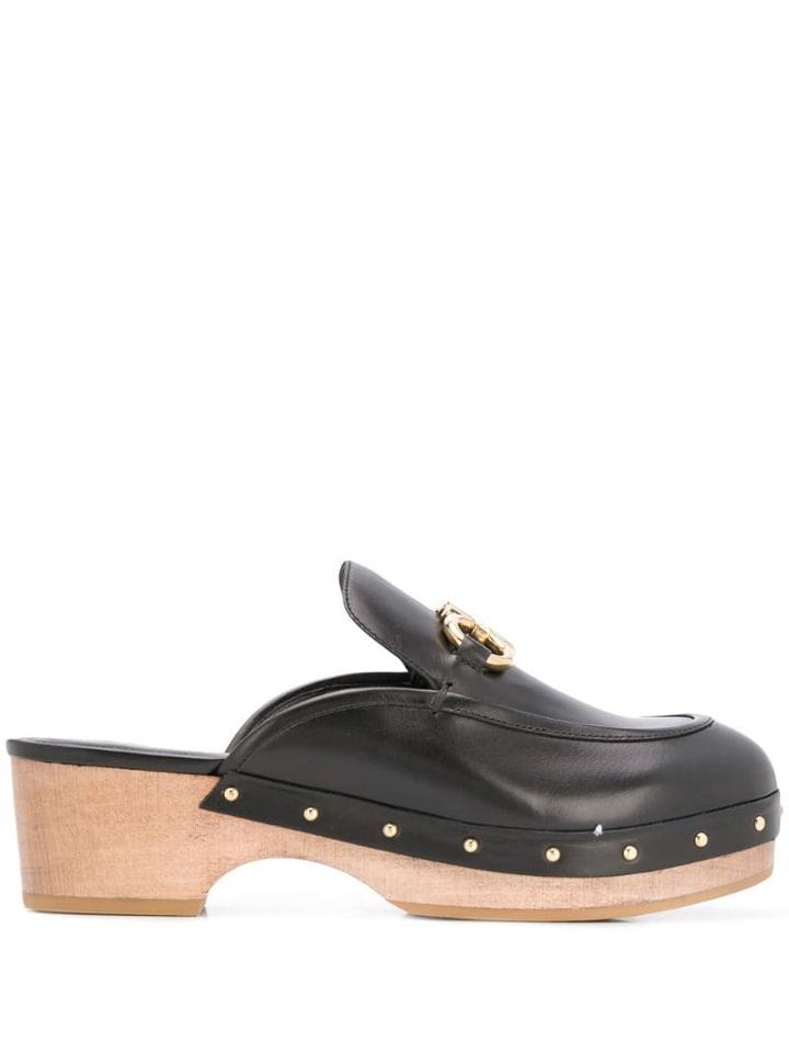 Salvatore Ferragamo Cleome Gancini Mules - Black