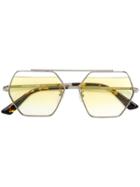 Mcq By Alexander Mcqueen Eyewear Hexagonal Frame Sunglasses - Silver