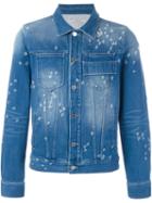 Givenchy Distressed Effect Denim Jacket, Men's, Size: Medium, Blue, Cotton/polyester/brass