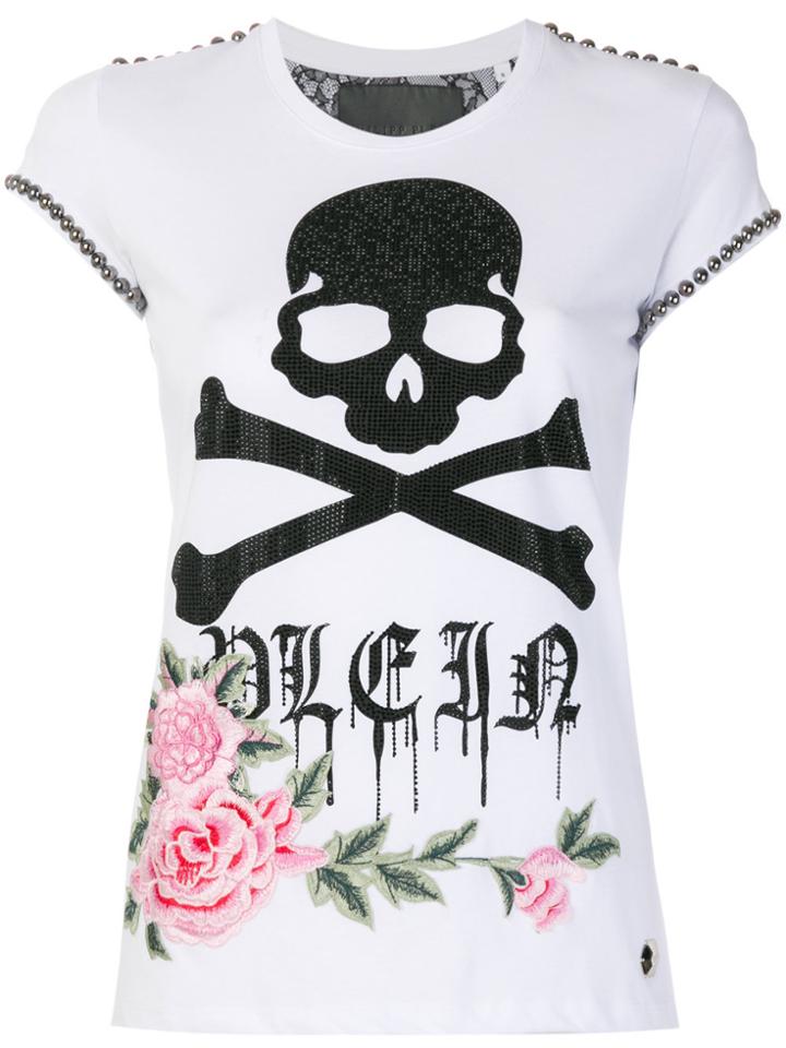 Philipp Plein Skull Floral T-shirt - White