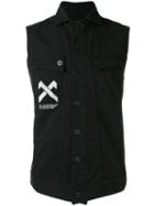11 By Boris Bidjan Saberi - Denim Sleeveless Shirt - Men - Cotton/spandex/elastane - M, Black, Cotton/spandex/elastane