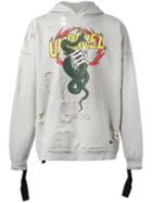 Unravel Project Snake Print Hoodie, Men's, Size: Large, Grey, Cotton