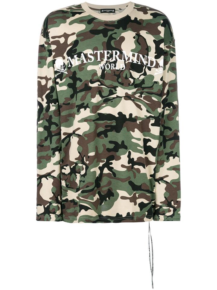Mastermind World Skull Camouflage Print Jumper - Green