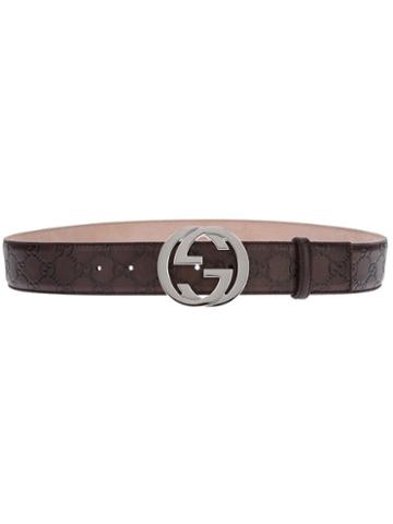 Gucci Embossed Brand Buckle Belt
