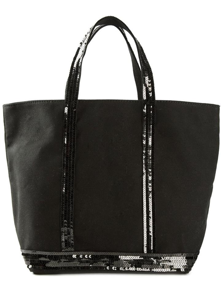 Vanessa Bruno Sequin Embellished Tote, Women's, Black, Cotton/glass
