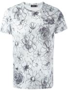 Jil Sander Floral Print T-shirt, Size: Medium, Grey, Cotton