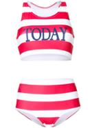 Alberta Ferretti Striped Two-piece Swimsuit - Red