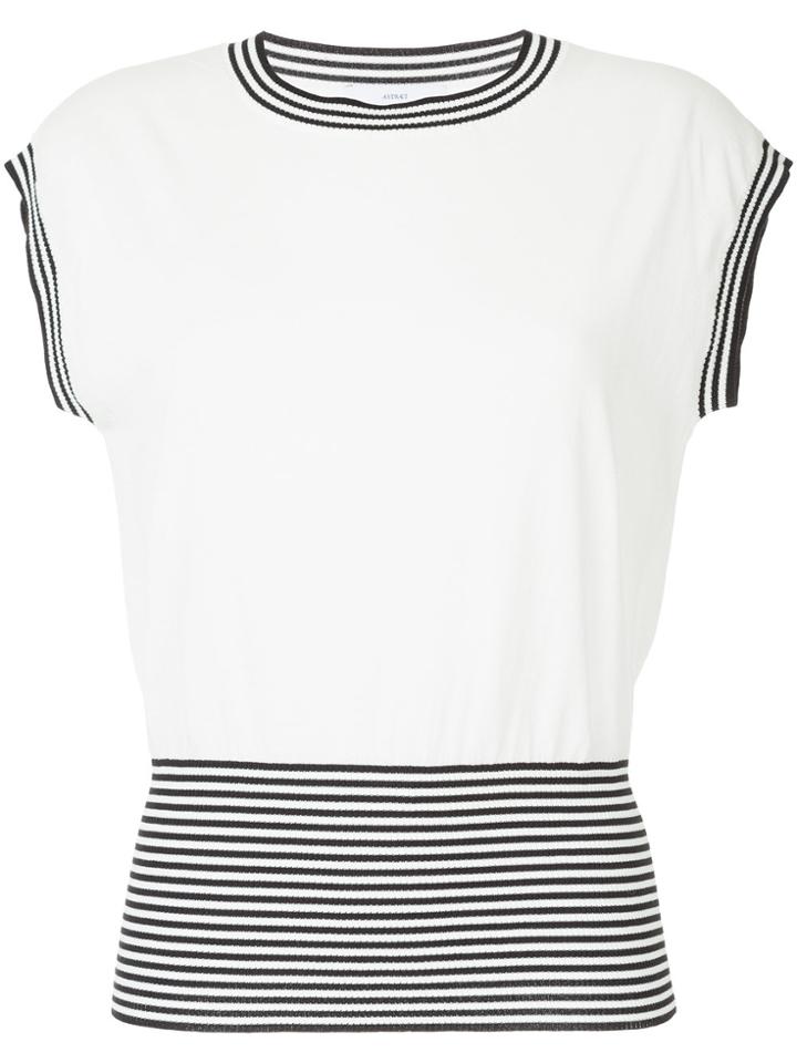 Astraet Striped Fine Knit Top - White