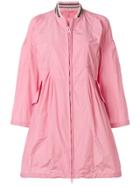 Ermanno Scervino Zipped Knitted Neck Coat - Pink & Purple