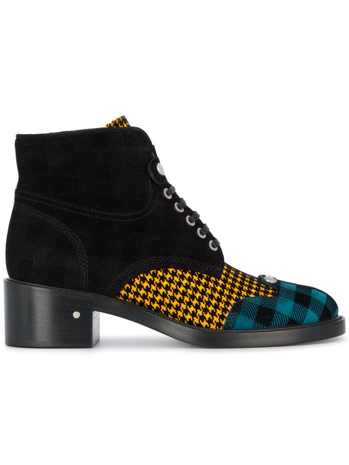 Laurence Dacade Oundstooth And Tartan Manu 40 Ankle Boots - Green