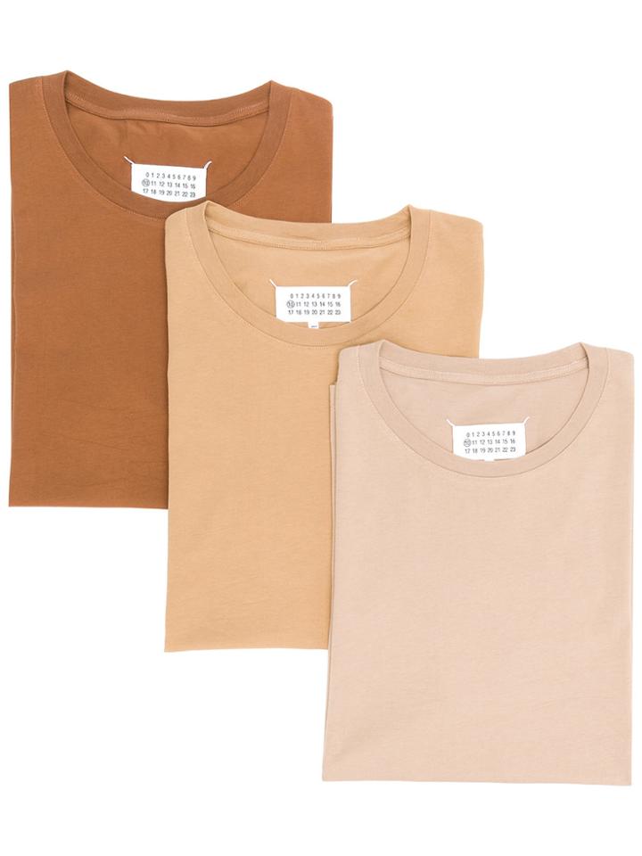 Maison Margiela Pack Of 3 Stereotype T-shirts - Brown