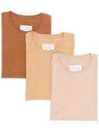 Maison Margiela Pack Of 3 Stereotype T-shirts - Brown