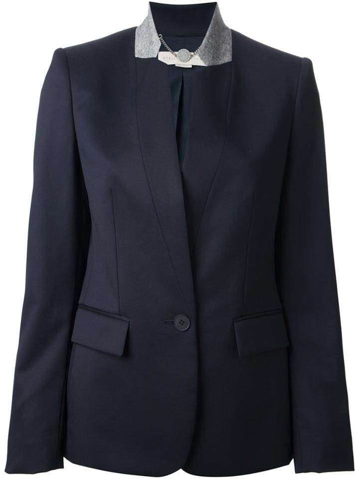 Stella Mccartney Contrast Collar Blazer - Blue