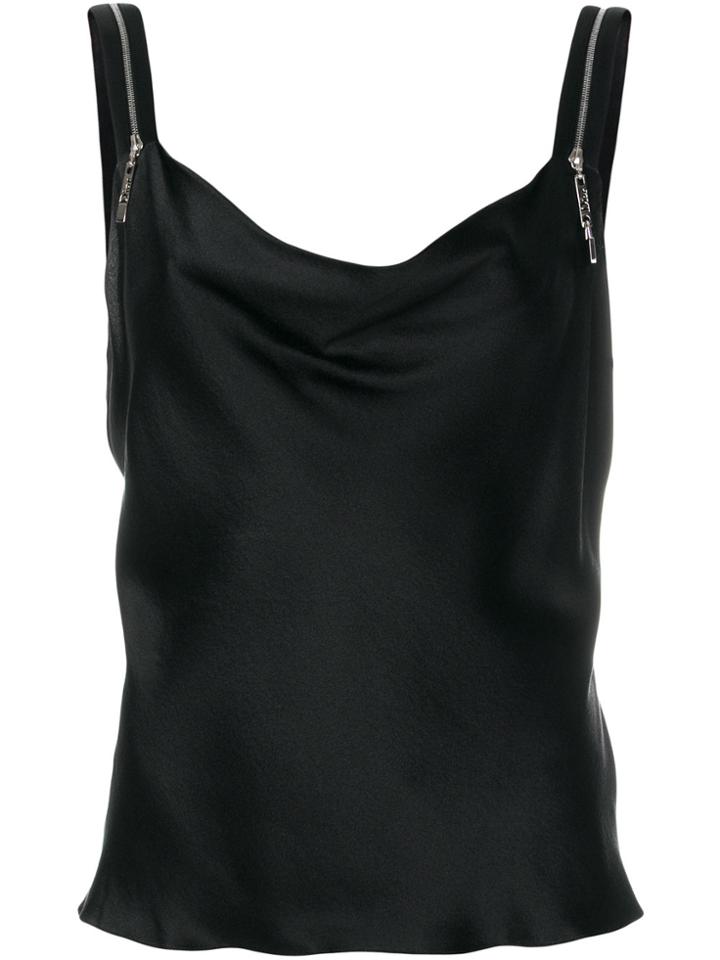 Christian Dior Vintage Logo Zipped Strappy Top - Black