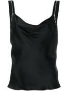 Christian Dior Vintage Logo Zipped Strappy Top - Black