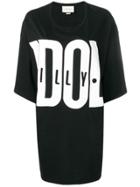 Gucci Logo Print Long T-shirt - Black