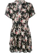 Amen Floral Print Pleated Dress, Women's, Size: 44, Black, Silk