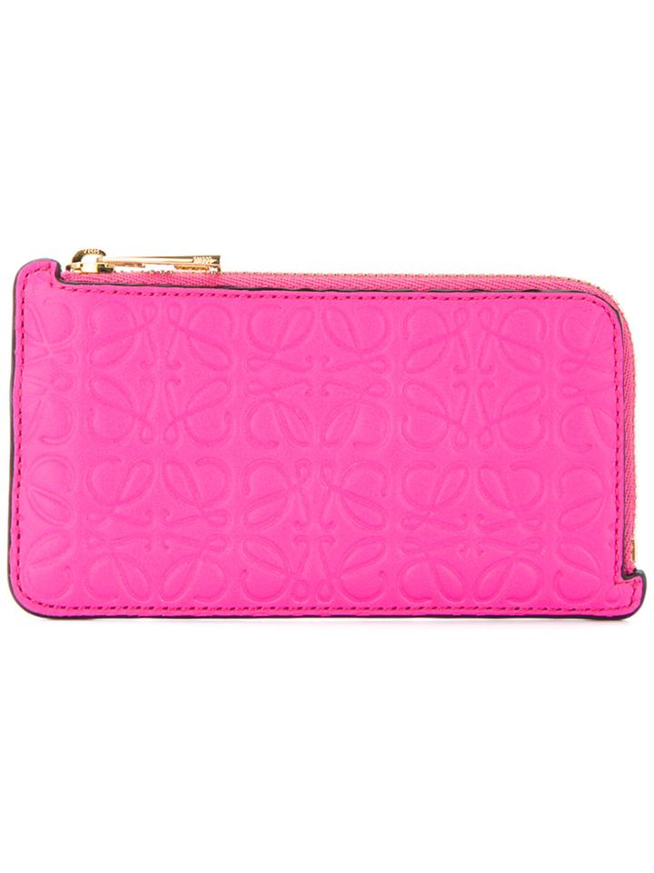 Loewe Flat Zip Around Wallet - Pink & Purple