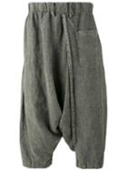 Drop Crotch Cropped Trousers - Men - Linen/flax - 3, Green, Linen/flax, Issey Miyake Men