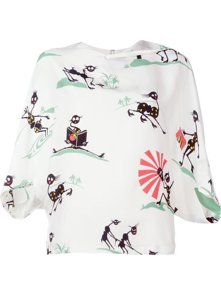 Chalayan Printed Half Sleeve Top