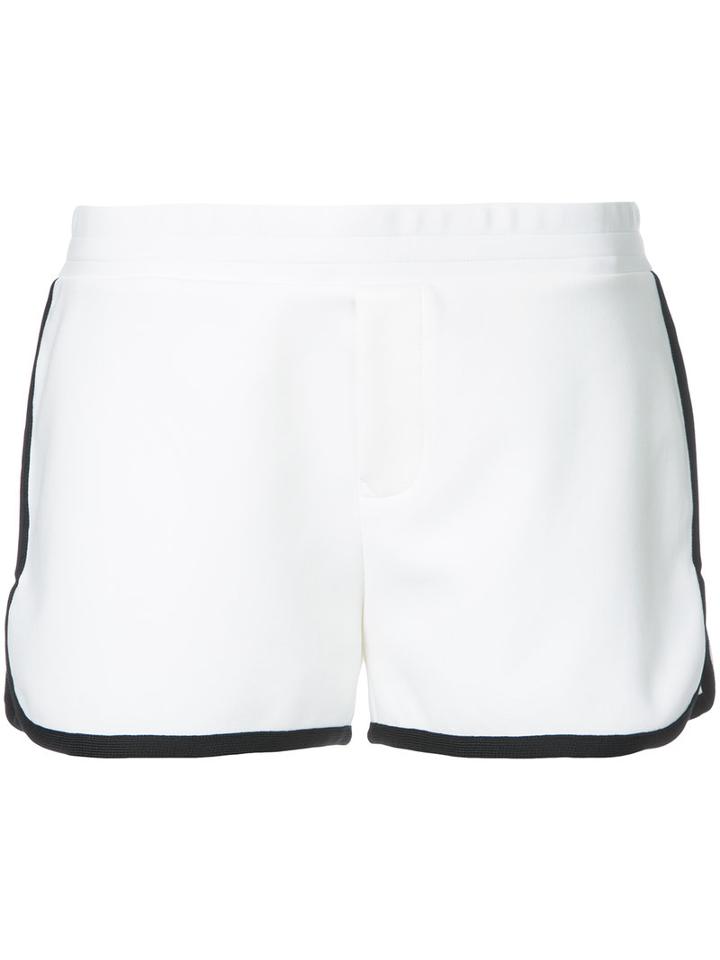 Moncler - Contrast Trim Track Shorts - Women - Polyamide/spandex/elastane - Xs, White, Polyamide/spandex/elastane