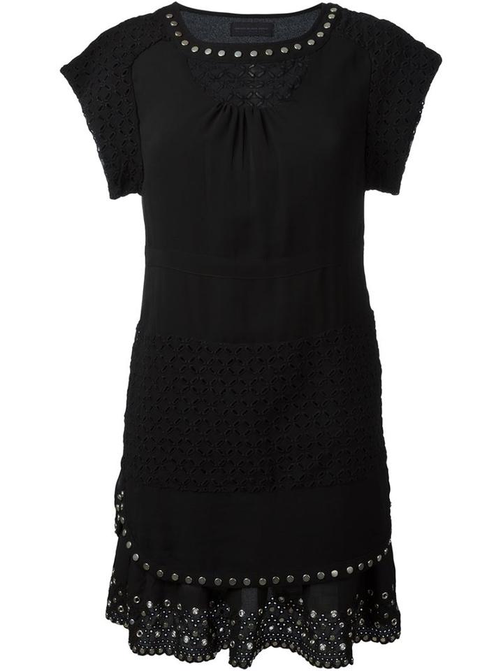 Diesel Black Gold Studded Dress, Women's, Size: 40, Polyester/brass