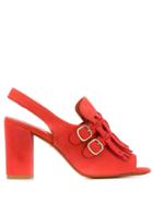 Santoni Heeled Sandals With Buckles - Red