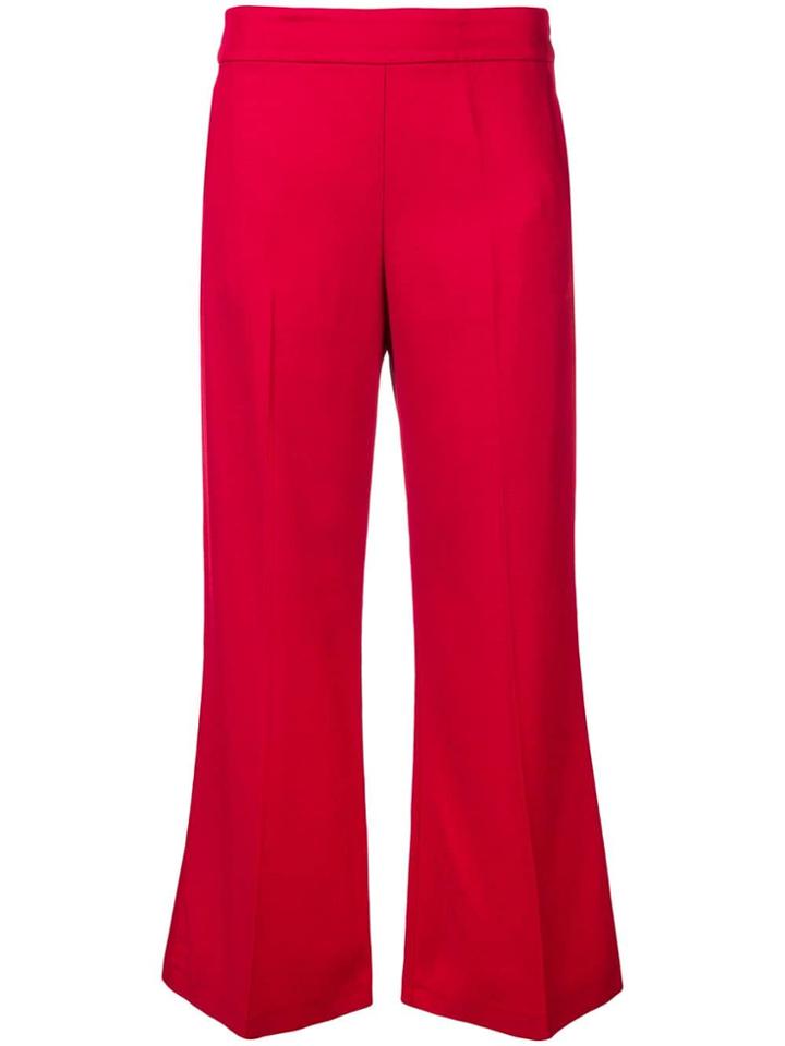 Pinko Cropped Wide Leg Trousers - Red