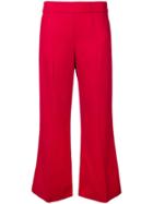 Pinko Cropped Wide Leg Trousers - Red