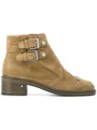 Laurence Dacade Pin Buckled Ankle Boots - Nude & Neutrals