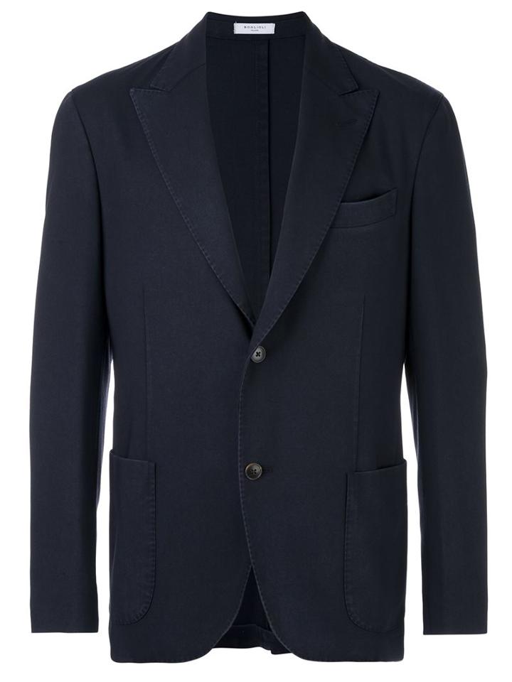 Boglioli Two Button Blazer, Men's, Size: 52, Blue, Cupro/wool