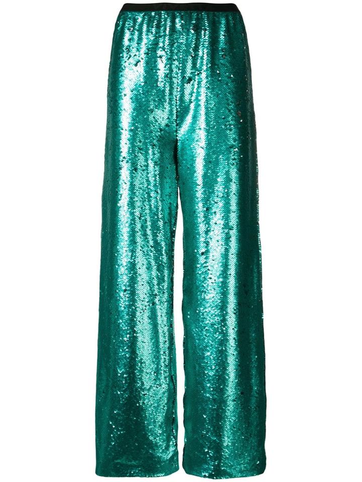 Vivetta Sequin Palazzo Pants - Blue