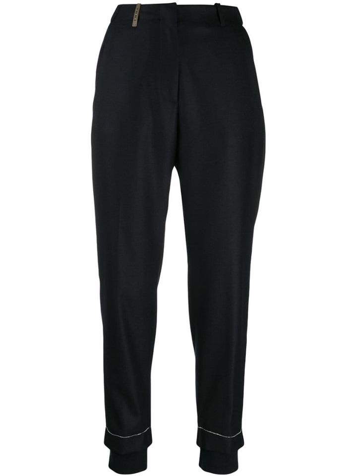 Peserico Elasticated Cropped Trousers - Blue