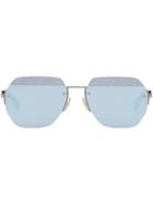 Fendi Eyewear Geometric-frame Sunglasses - Silver